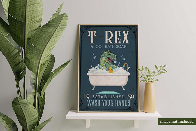 Skitongifts Wall Decoration, Home Decor, Decoration Room T-rex And Co Bath Soap Wash Your Hands-MH2309
