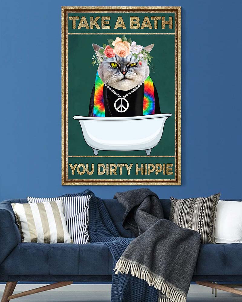 Skitongift Wall Decoration, Home Decor, Decoration Room Take A Bath You Dirty Hippie-VT1205