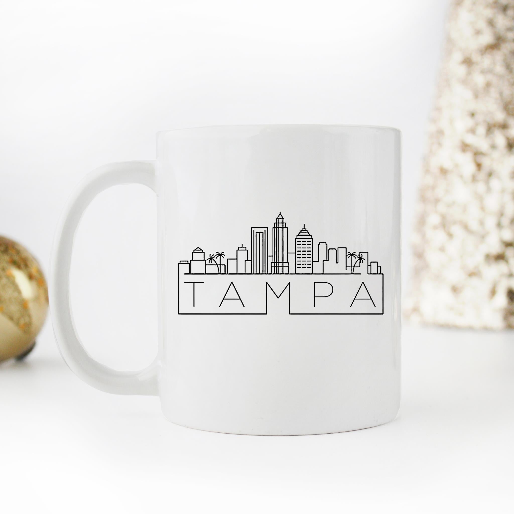 Skitongifts Funny Ceramic Novelty Coffee Mug Tampa Skyline 2J437ru