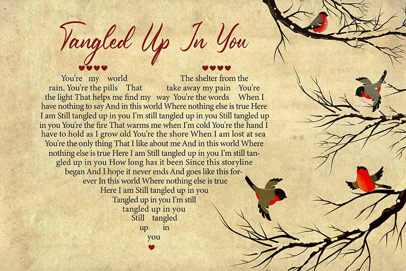 Skitongifts Wall Decoration, Home Decor, Decoration Room Tangled Up In You Lyrics-TTK1907