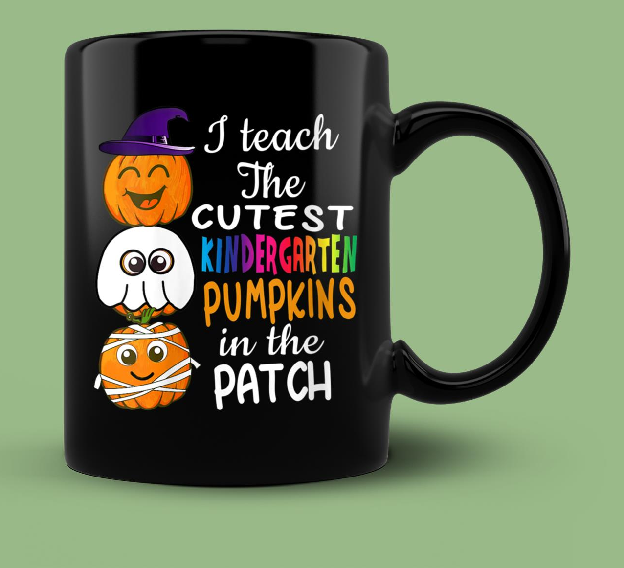 Skitongift Ceramic Novelty Coffee Mug Teacher Spooky Halloween Mugs Cutest Pumpkins Kindergarten Gift
