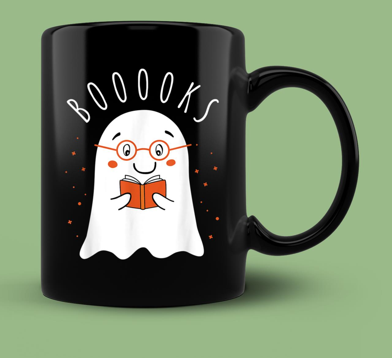 Skitongift Ceramic Novelty Coffee Mug Teacher Spooky Halloween Mugs Librarian Books Reading Ghost Pun BOOOOKS