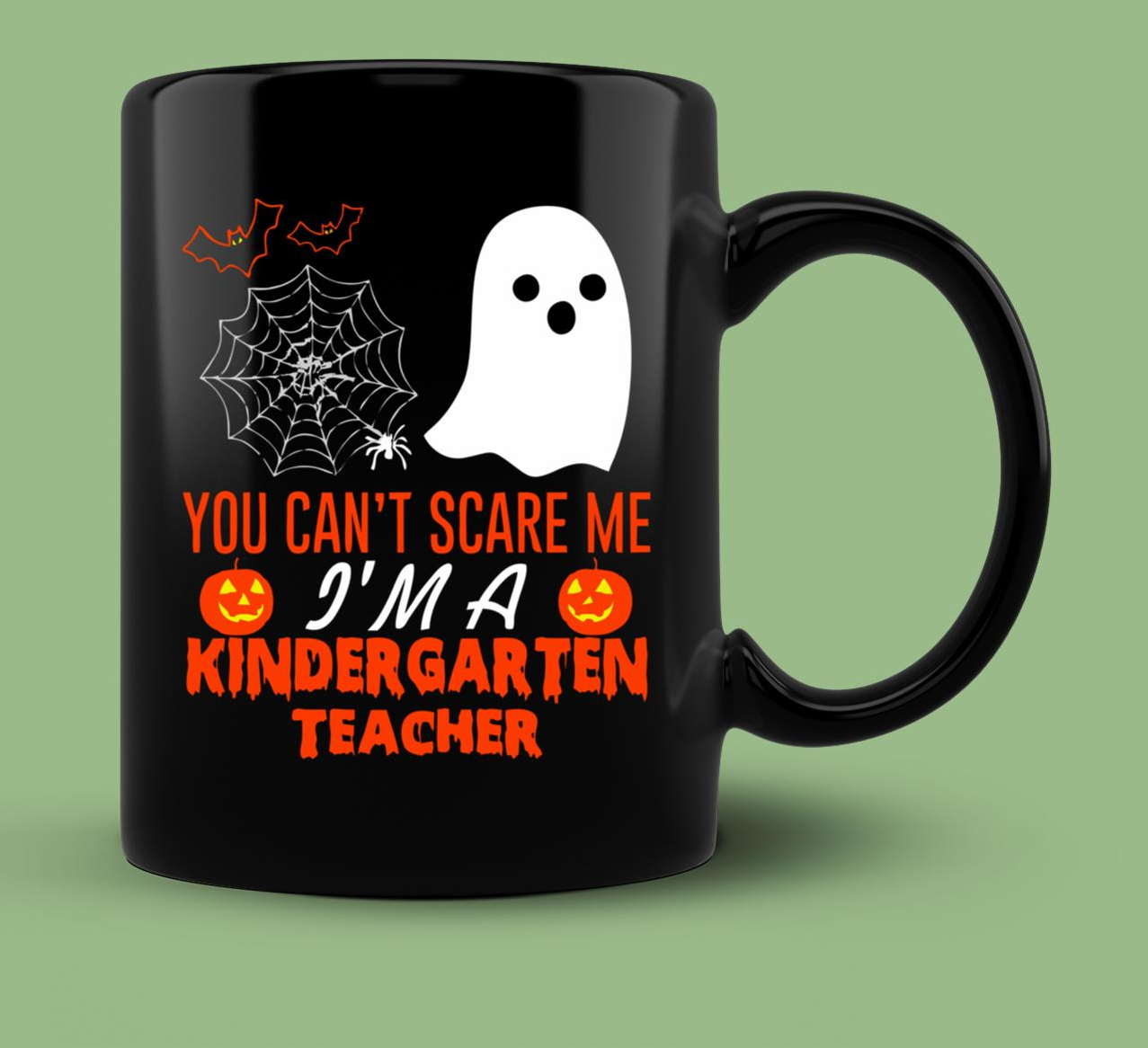 Skitongift Ceramic Novelty Coffee Mug Teacher Halloween Mugs You Can’T Scare Me I’M A Kindergarten Teacher