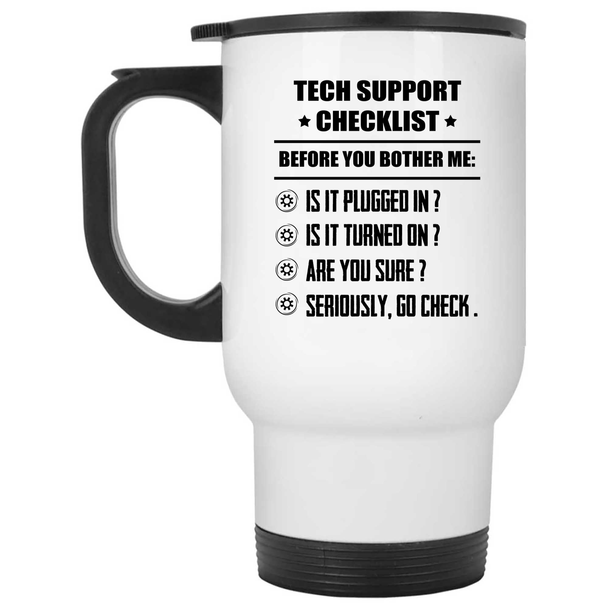Skitongifts Funny Ceramic Novelty Coffee Mug Tech Support Checklist 29L1sgt