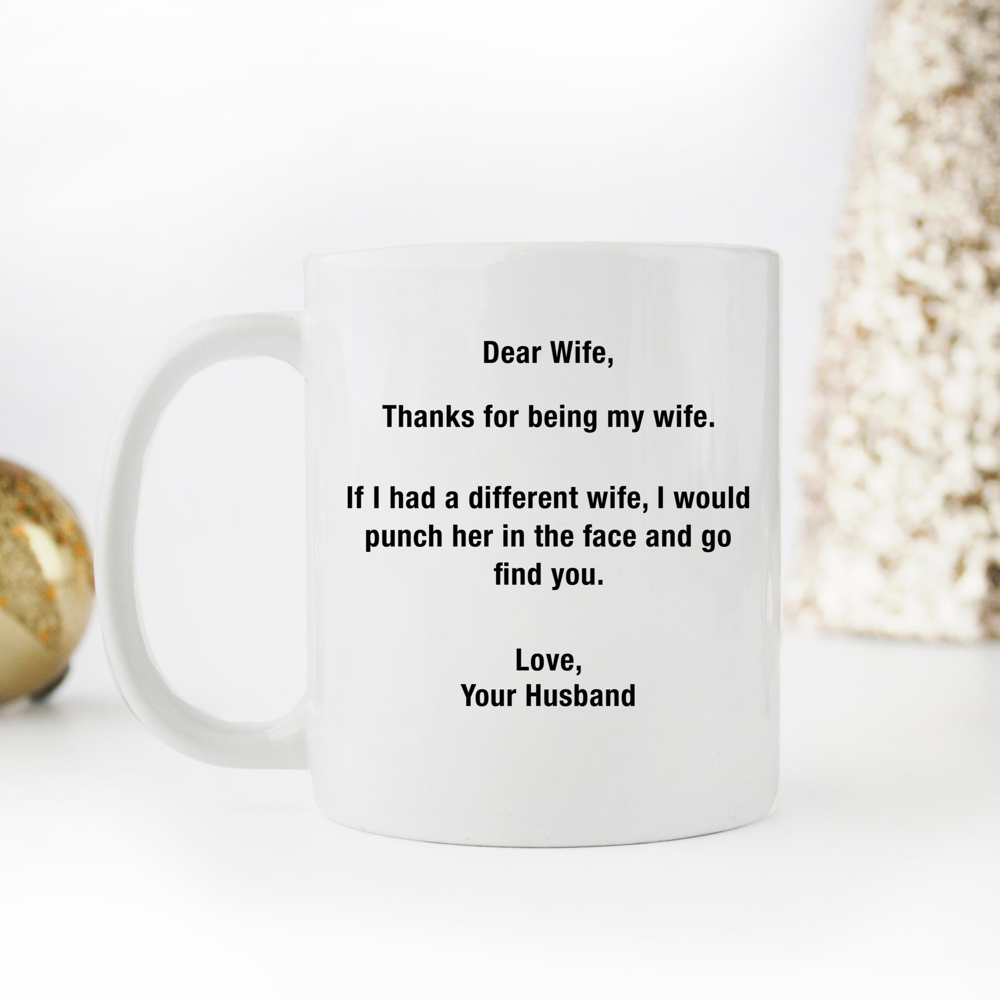 Skitongifts Funny Ceramic Novelty Coffee Mug Thanks For Being My Wife From Husband oooJZoN