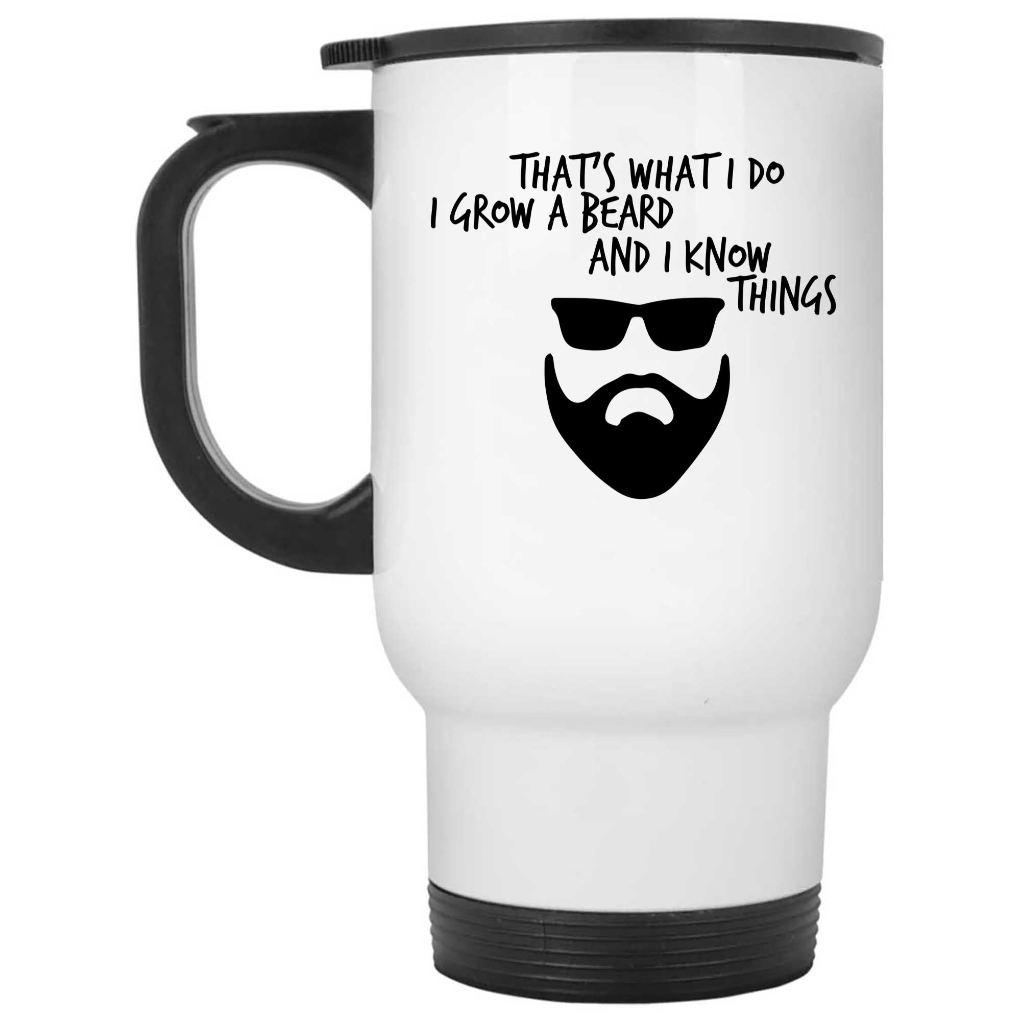 Skitongifts Funny Ceramic Novelty Coffee Mug That's What I Do I Grow A Beard And I Know Things For Grandpa Husband Dad Brother iZGOzWv