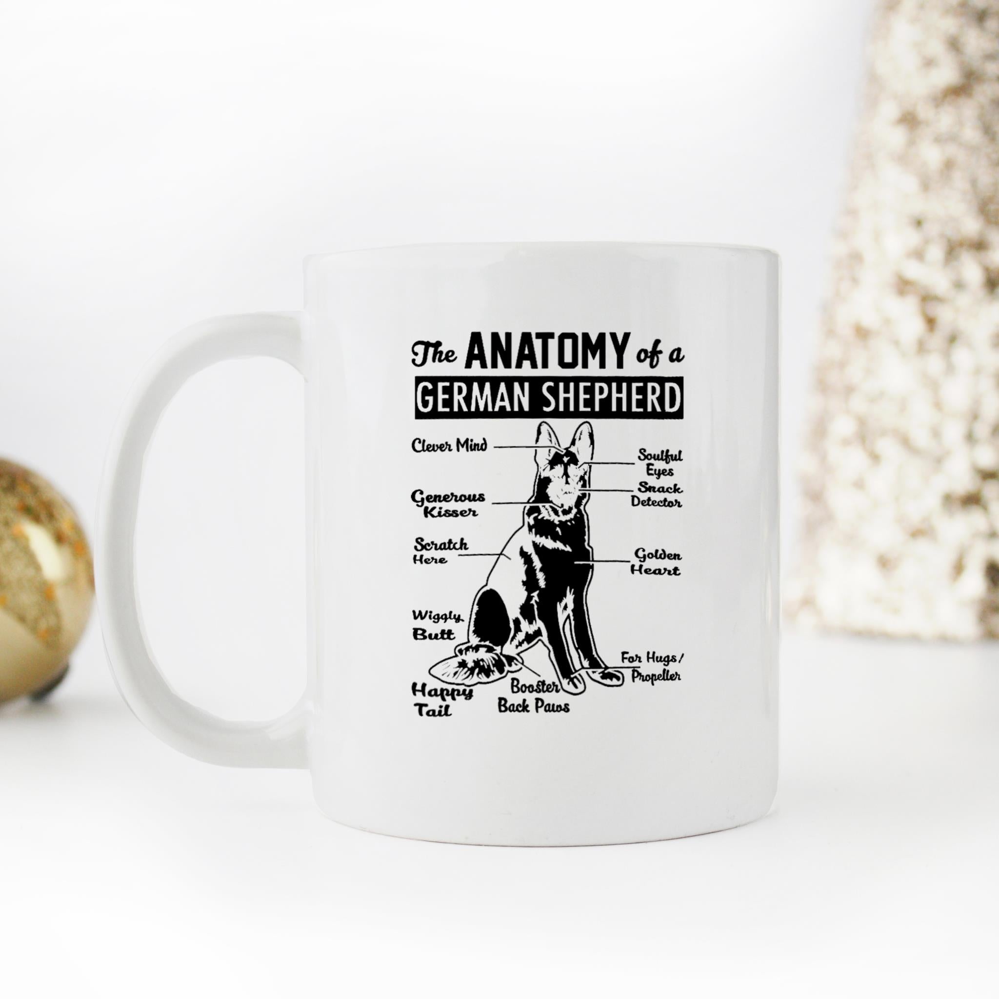 Skitongifts Funny Ceramic Novelty Coffee Mug The Anatomy Of A German Shepherd Shirt qxDwsxY