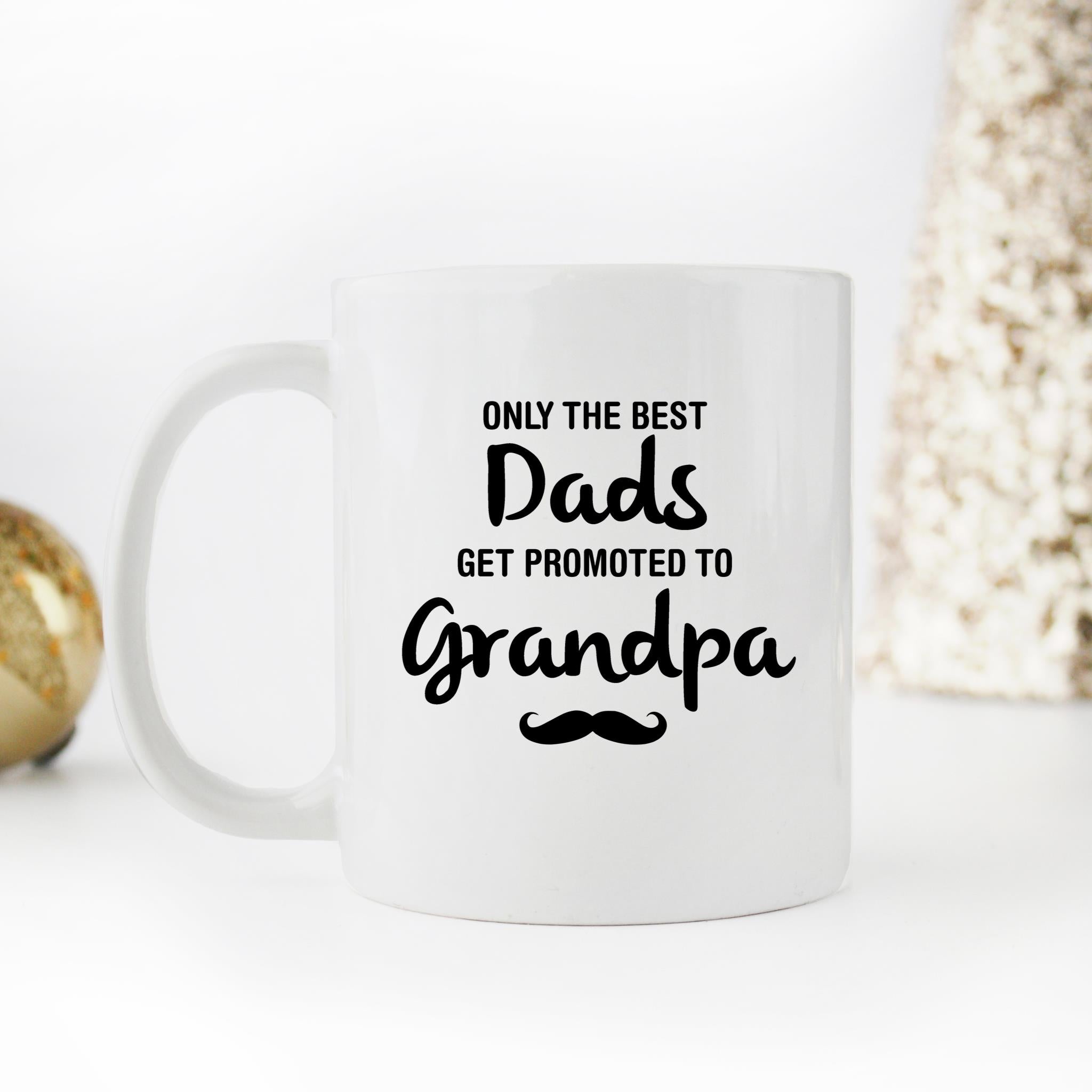 Skitongifts Funny Ceramic Novelty Coffee Mug The Best Dads Get Promoted To Grandpa dWmDQ5h