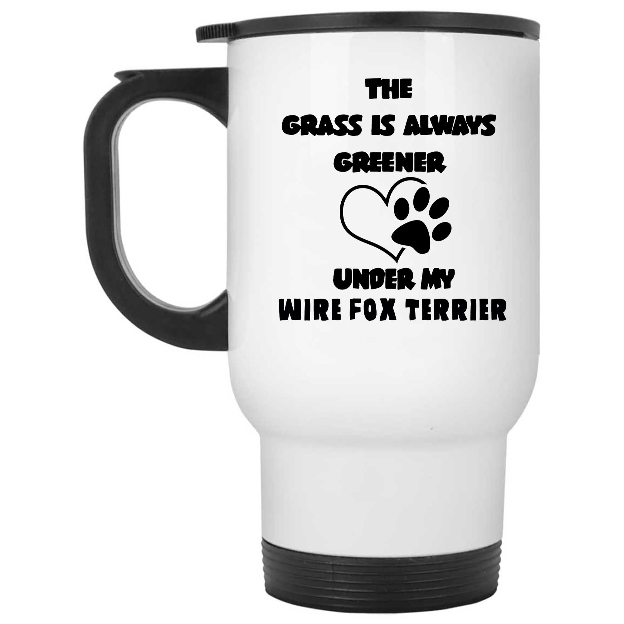 Skitongifts Funny Ceramic Novelty Coffee Mug The Grass Is Always Greener Under My Wire Fox Terrier Dog Funny Sarcastic Gift, Dog Lover Gift RX5v2bz