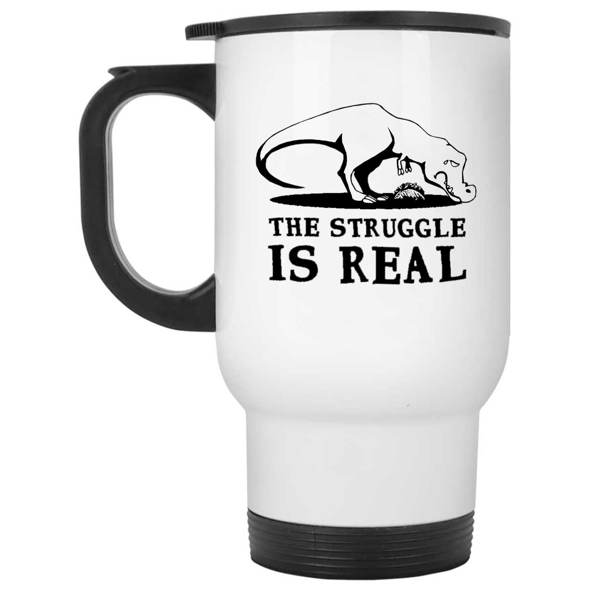 Skitongifts Funny Ceramic Novelty Coffee Mug The Struggle Is Real T-Rex Dinosaur Mexican Taco Food Lover H0bKB9L