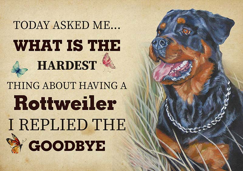 The Hardest Thing About Having A Rottweiler Dog I Replied The Goodbye-TT2409