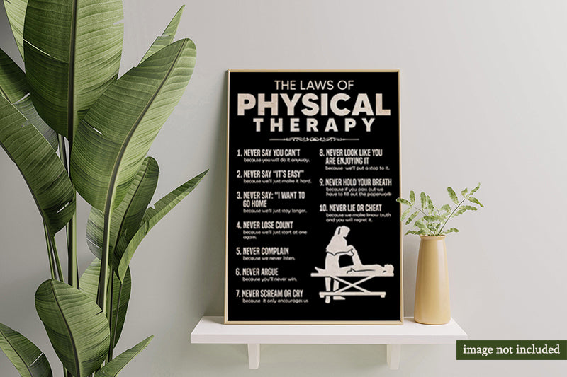 The Laws Of Physical Therapy Funny For Men Woman Home Art Wall MH0109