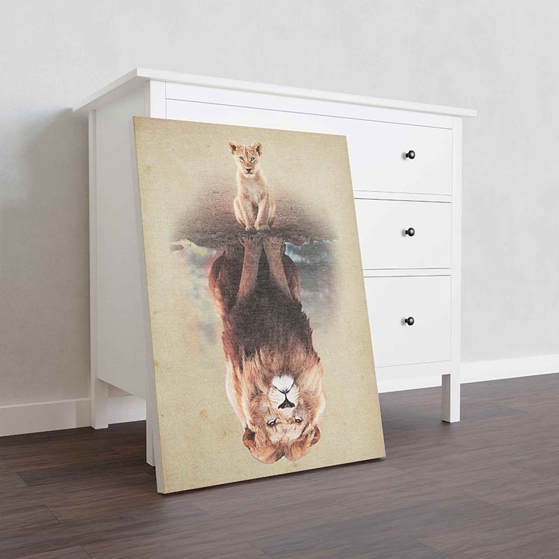 Wall Decoration, Home Decor, Decoration Room The Lion Reflection King-TT2311