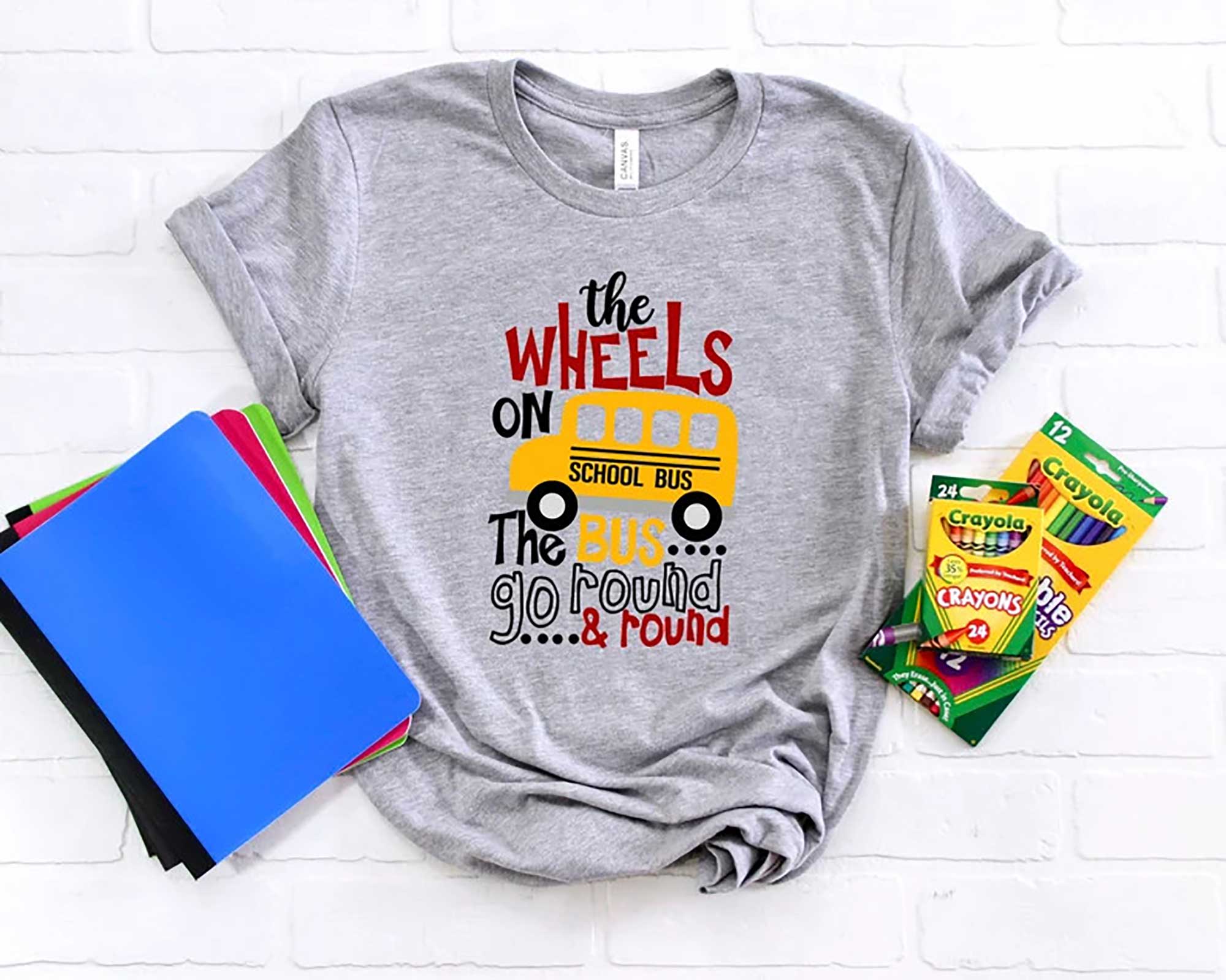 The WHEELS On The BUS shirt, go back to school shirt,School bus shirt,School tee,First day of school tee