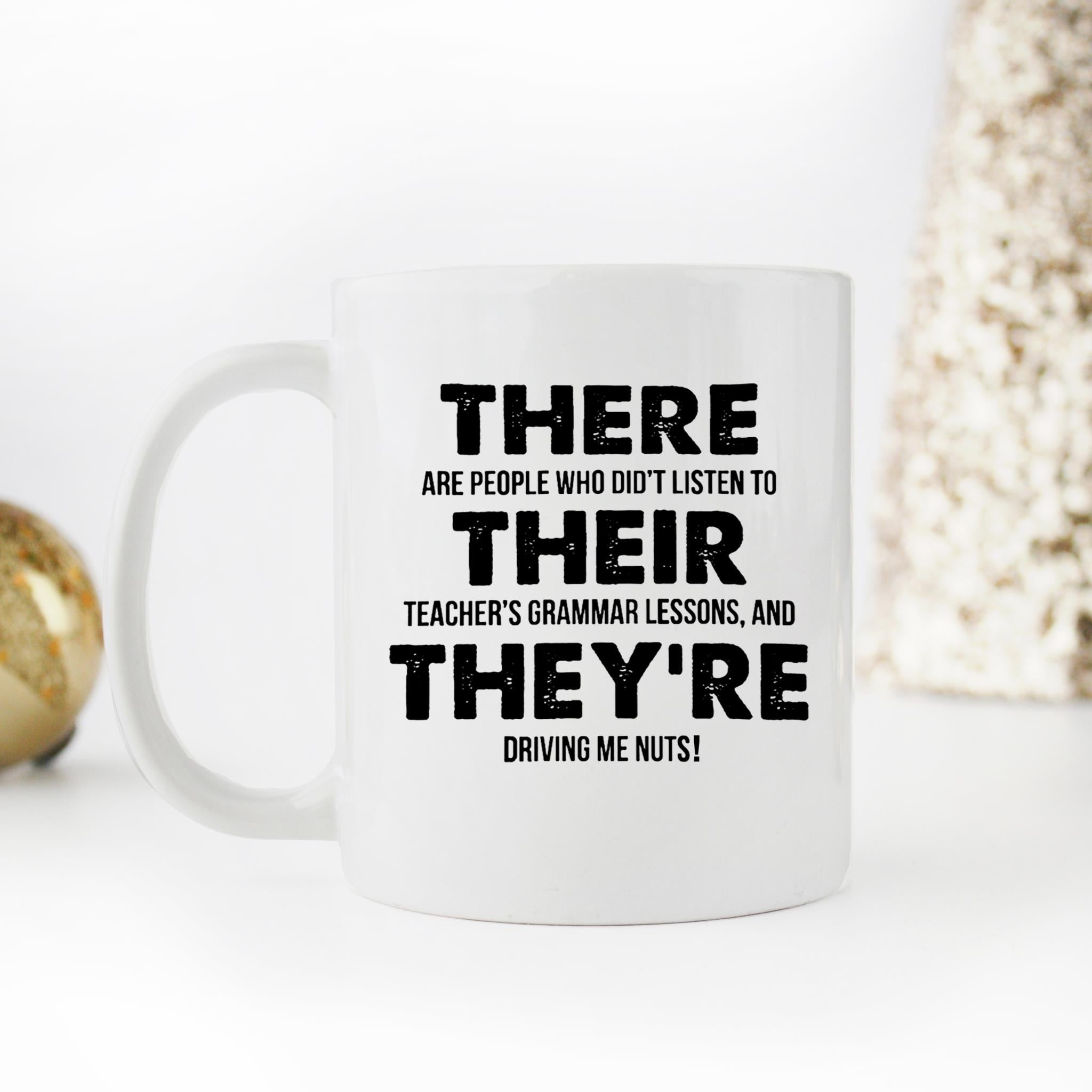Skitongifts Funny Ceramic Novelty Coffee Mug There Their They Are Funny Grammar Police bC8k1Gw