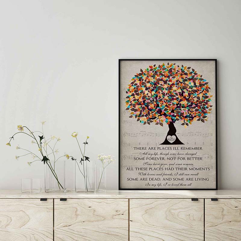 Skitongifts Wall Decoration, Home Decor, Decoration Room There Are Places I'll Remember All My Life Though Some Have Changed TT1103