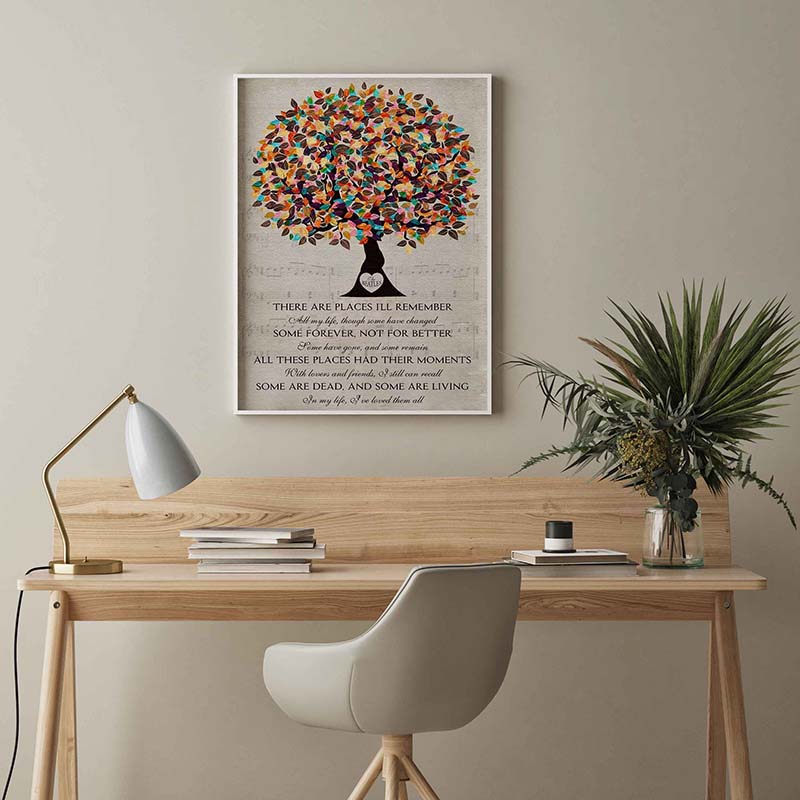 Skitongifts Wall Decoration, Home Decor, Decoration Room There Are Places I'll Remember All My Life Though Some Have Changed TT1103
