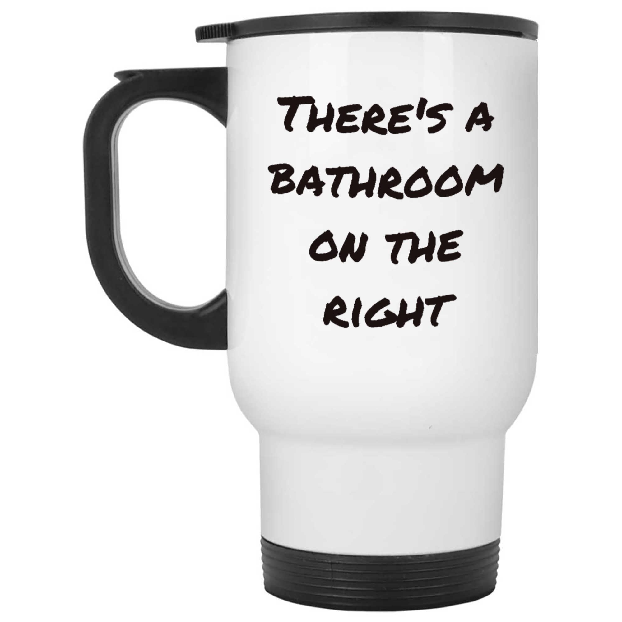 Skitongifts Funny Ceramic Novelty Coffee Mug There's A Bathroom On The Right iNmcH7p