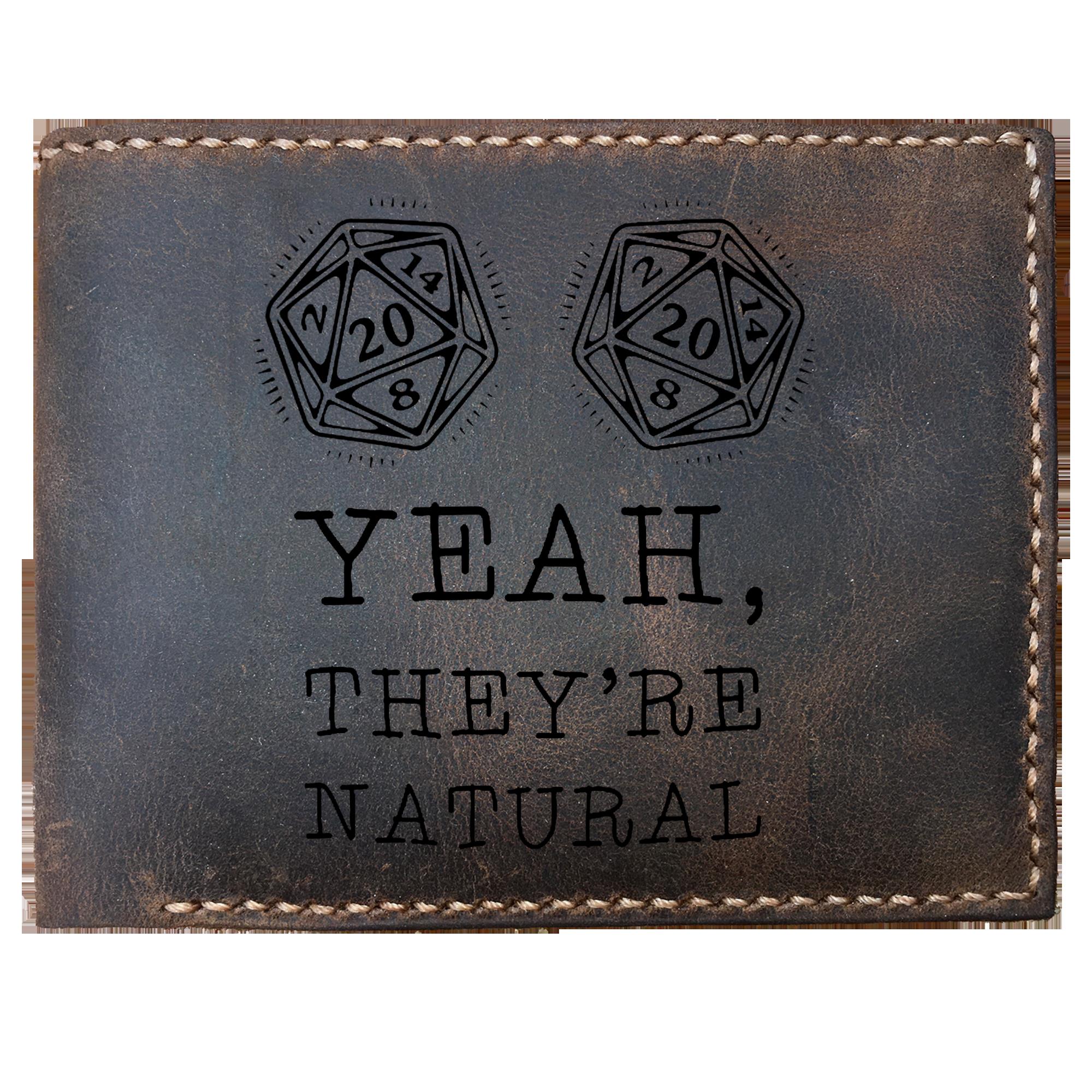 Skitongifts Funny Custom Laser Engraved Bifold Leather Wallet For Men, They Are Natural