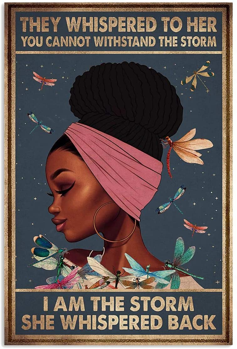 They Whispered To Her Black Girl Woman Headband Dragonfly