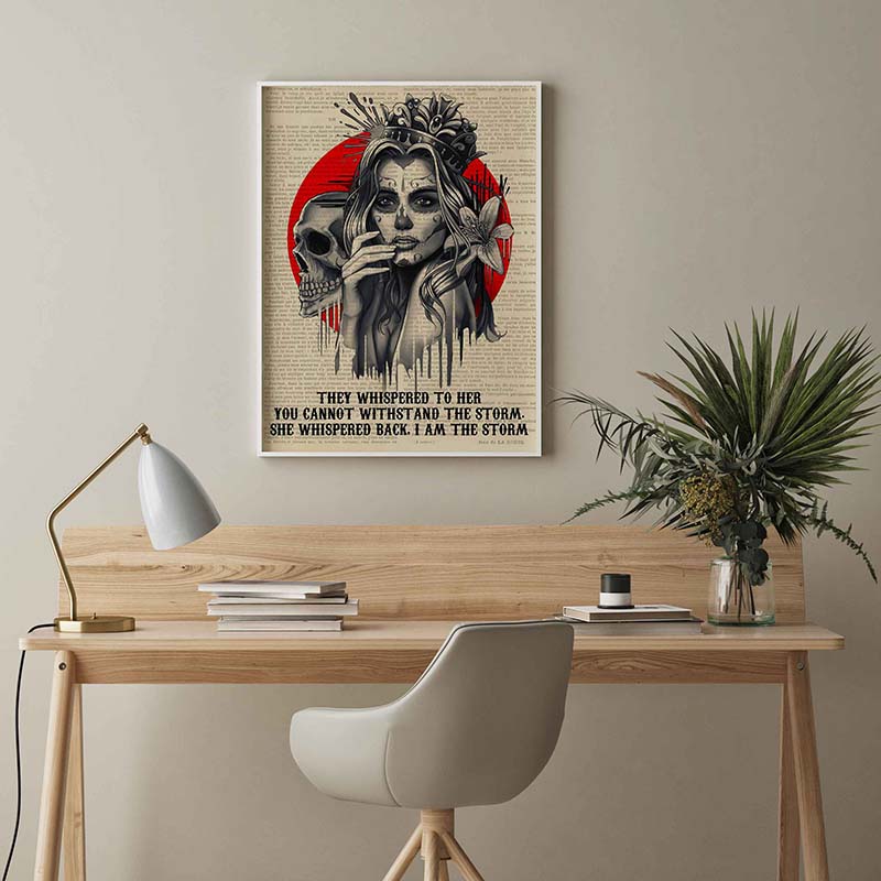Skitongifts Wall Decoration, Home Decor, Decoration Room They Whispered To Her You Cannot Withstand The Storm She Whisper Back I Am The Storm TT1402