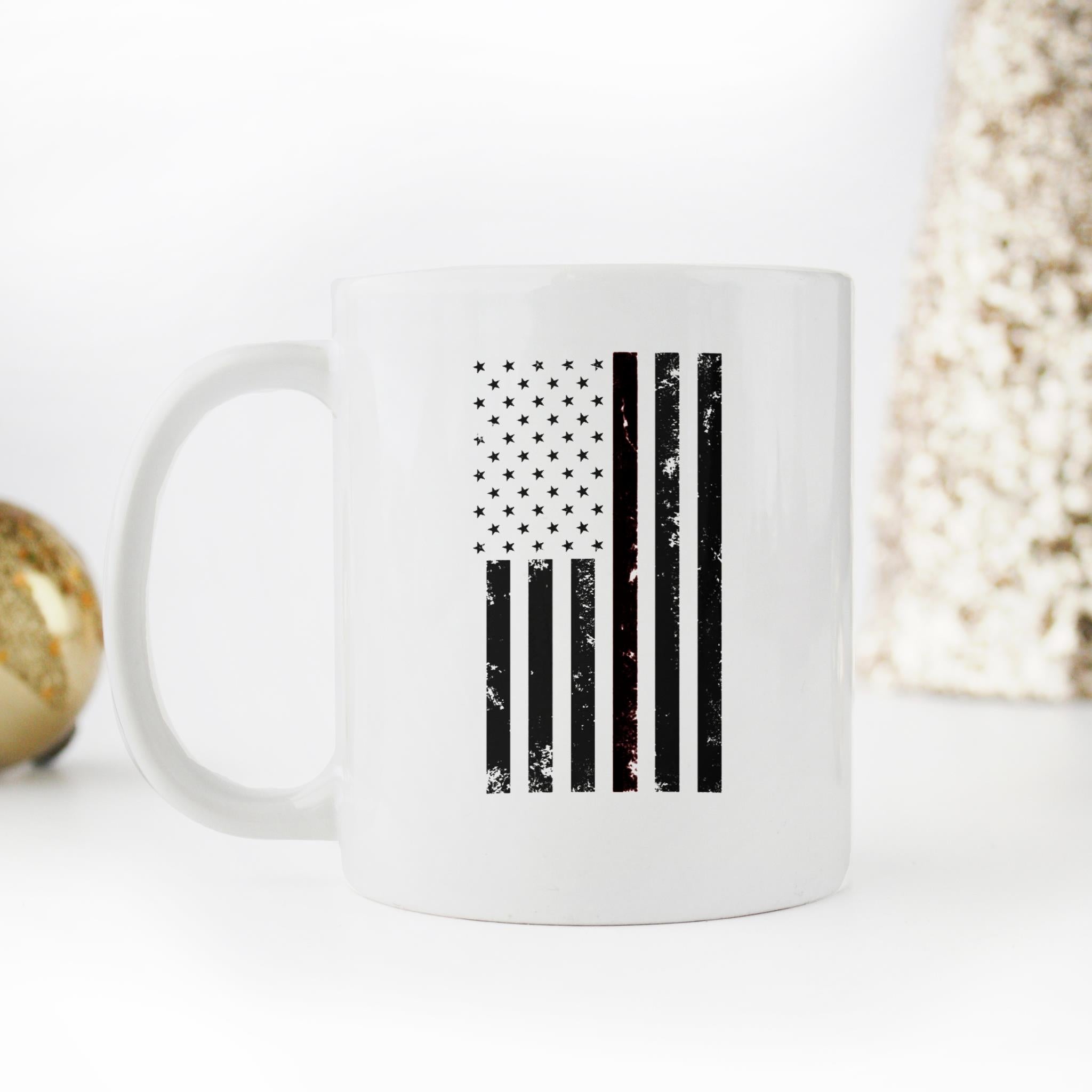 Skitongifts Funny Ceramic Novelty Coffee Mug Thin Red Line Flag Firefighter Courage Wu3jLr8