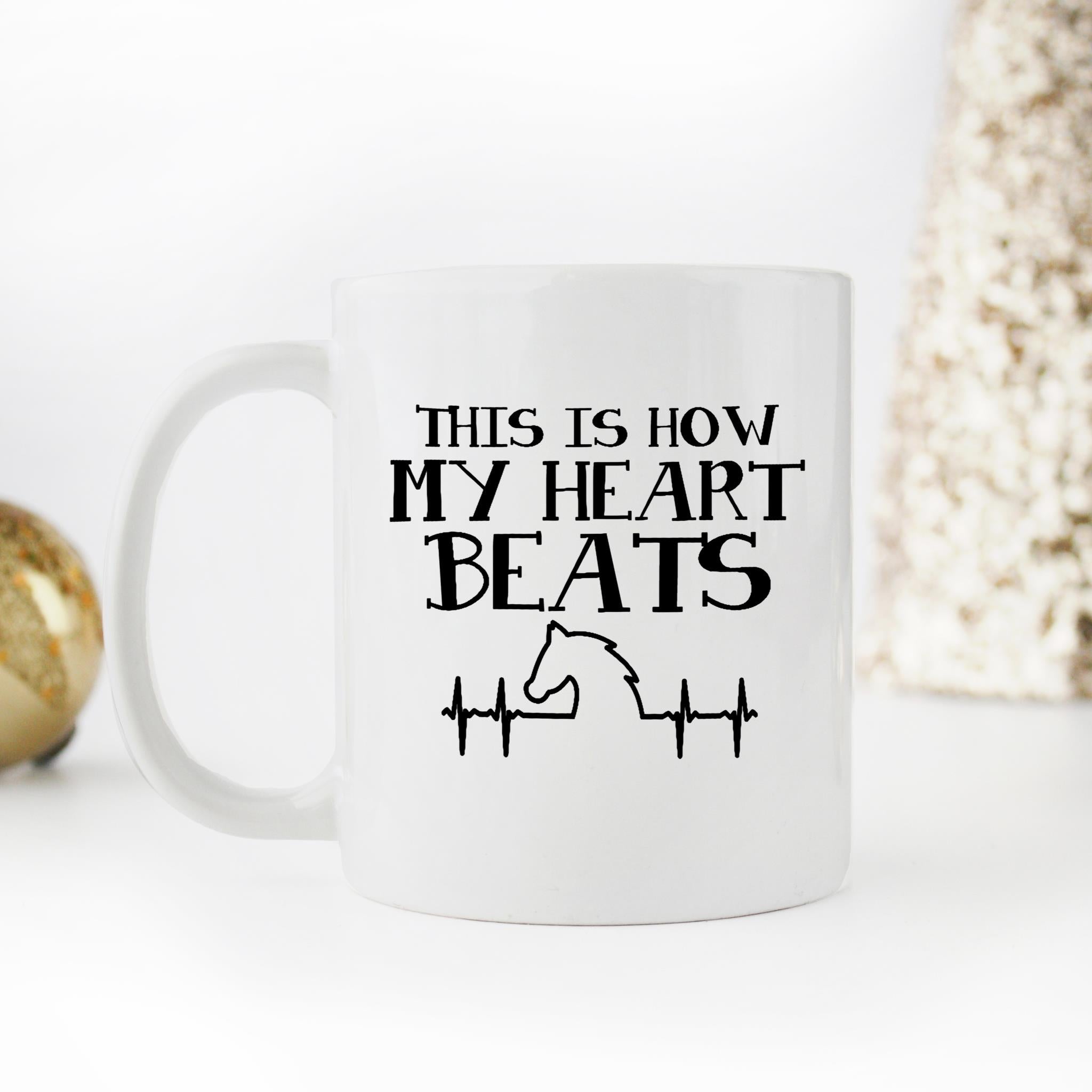 Skitongifts Funny Ceramic Novelty Coffee Mug This Is How My Heart Beats 7ZxFEJN