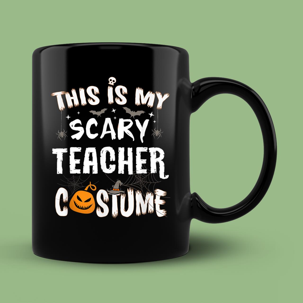 Skitongift Ceramic Novelty Coffee Mug This Is My Scary Teacher Costume Spooky Halloween Funny School Mug