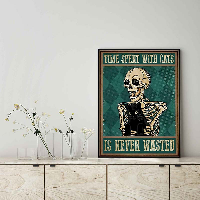 Skitongifts Wall Decoration, Home Decor, Decoration Room Time Spent With Cats Is Never Wasted TT1503