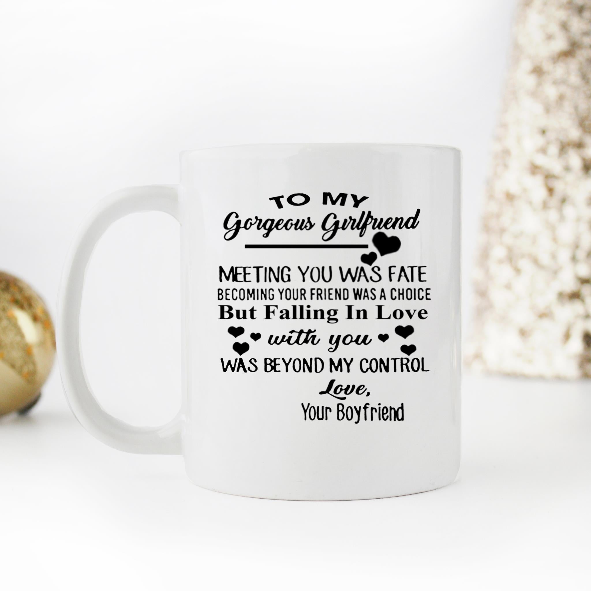 Skitongifts Funny Ceramic Novelty Coffee Mug To My Gorgeous Girlfriend,S For Engagement Anniversary rZtoIiL