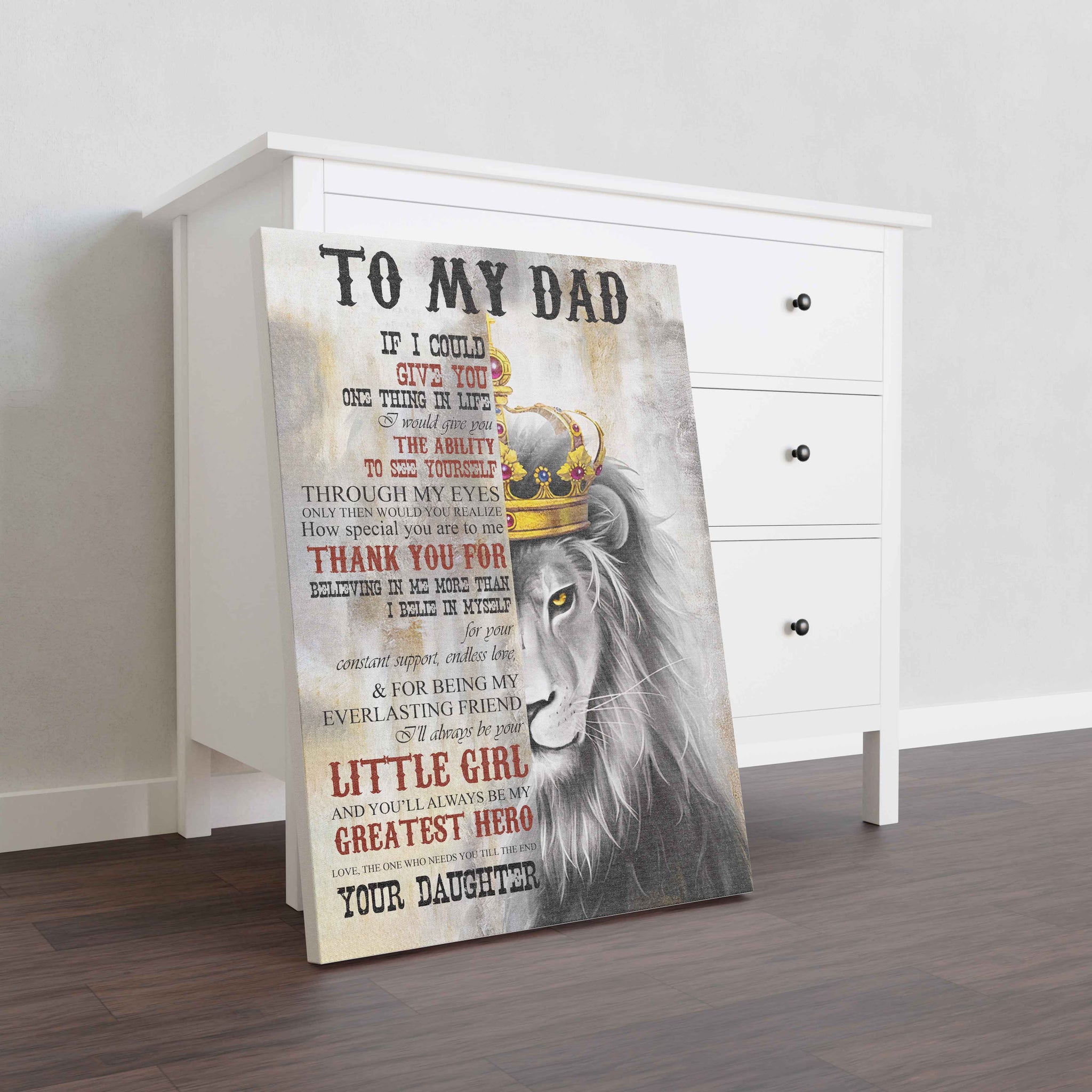 Skitongifts Wall Decoration, Home Decor, Decoration Room To My Dad If I Could Give You One Thing In Life Your Daughter-TT2701