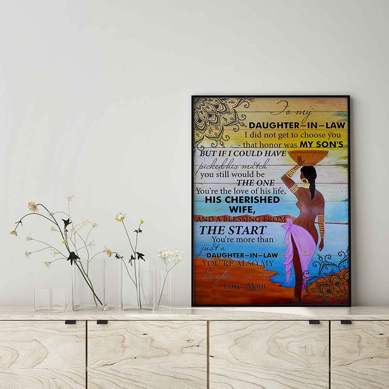 Skitongifts Wall Decoration, Home Decor, Decoration Room To My Daughter In Law You're Also My Daughter In Heart Love, Mom TT1103
