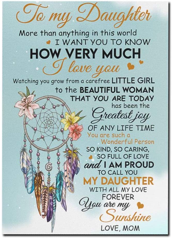 To My Daughter From Mom Family Love Letter Quote Dreamcatcher Blue