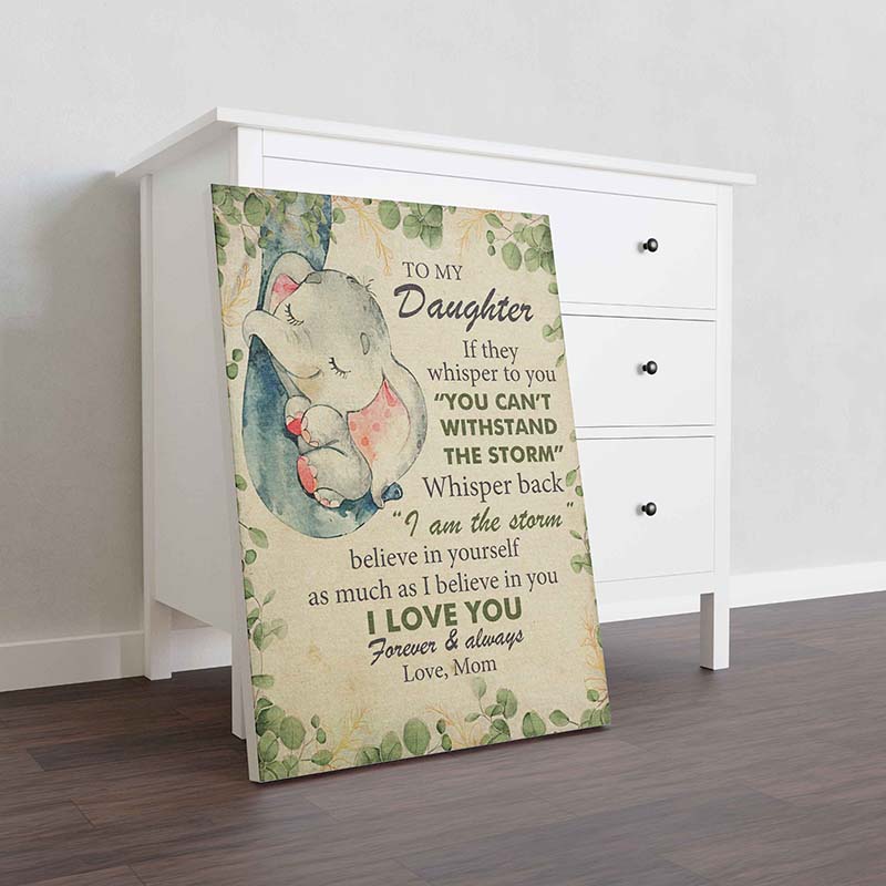 Skitongifts Wall Decoration, Home Decor, Decoration Room To My Daughter I Love You Forever And Always Sayings Letter From Mom-TT1102