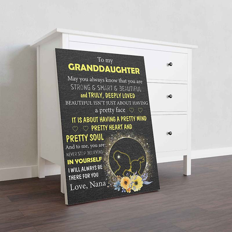 Skitongifts Wall Decoration, Home Decor, Decoration Room To My Granddaughter, I Will Always Be There For You Love Nana-TT0401