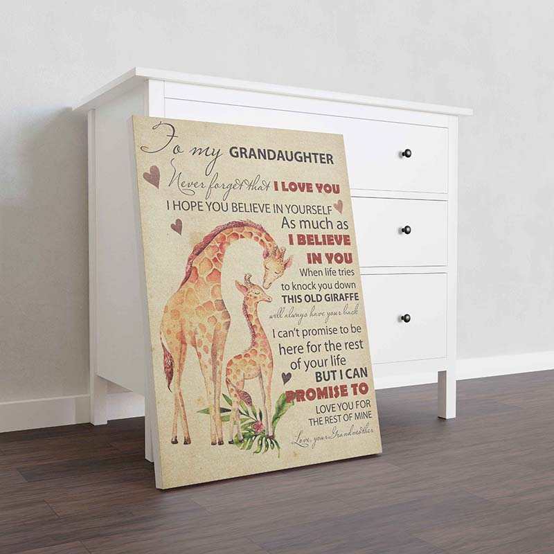 Skitongifts Wall Decoration, Home Decor, Decoration Room To My Granddaughter Never Forget That I Love You Love Your Grandmother-TT0802