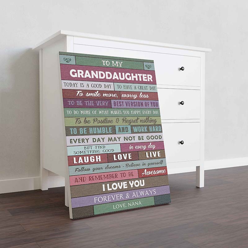 Skitongifts Wall Decoration, Home Decor, Decoration Room To My Granddaughter Today Is A Good Day I Love You Forever And Always Nana-TT1102