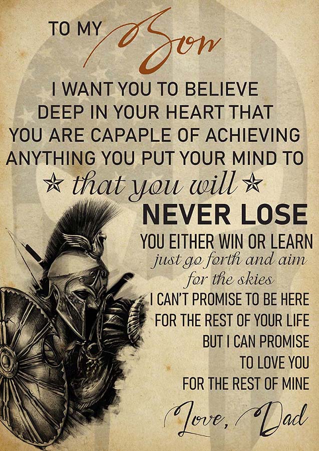 To My Son From Dad Spartan-TT2009