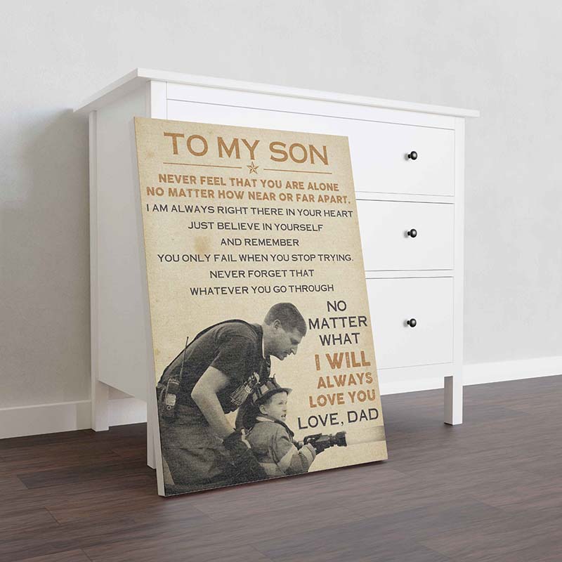 Skitongifts Wall Decoration, Home Decor, Decoration Room To My Son Never Feel That You Are Alone Fireman-TT1610