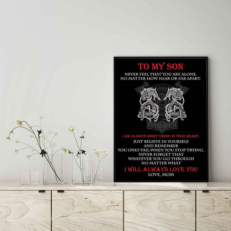 Skitongifts Wall Decoration, Home Decor, Decoration Room To My Son Never Feel That You Are Alone No Matter How Near Or Far Apart TT0303