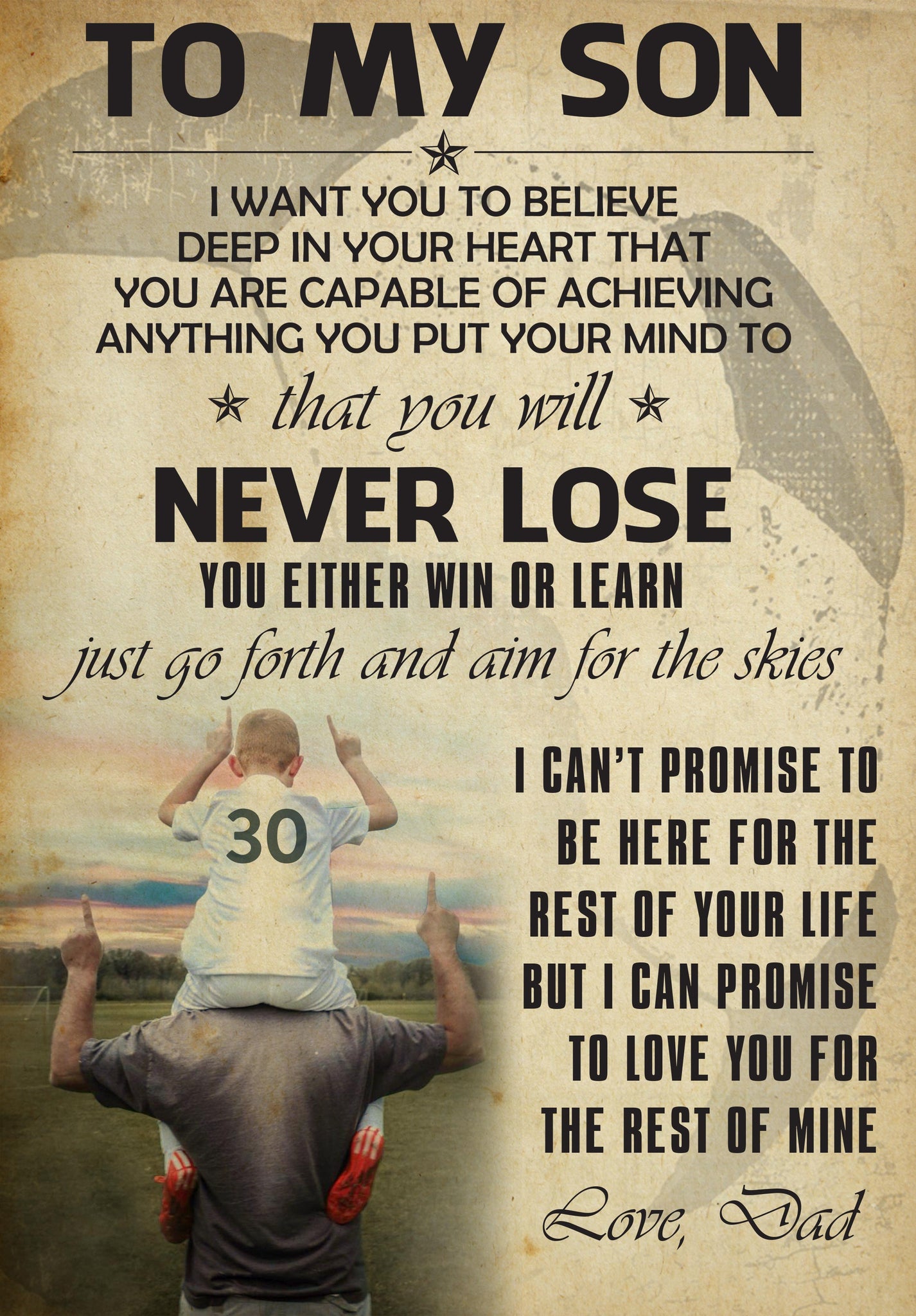 To My Son Soccer You Will Never Lose Motivational Quote Birthday For Little Boy-TT1608