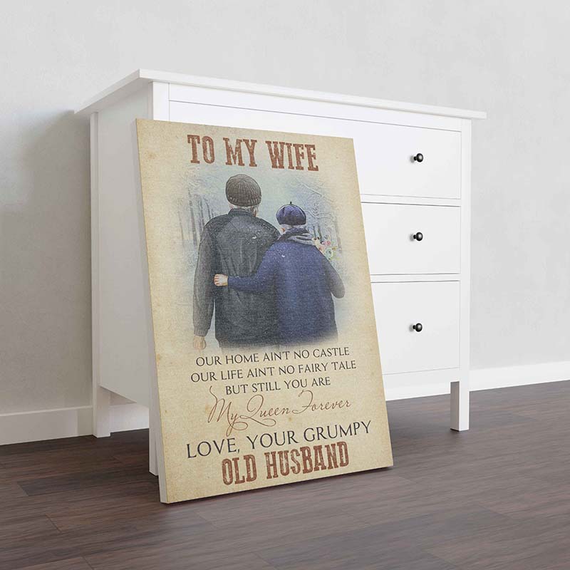Skitongifts Wall Decoration, Home Decor, Decoration Room To Wife Our Home Ain't No Castle Ain't No Fairy Tale Still You Are My Queen Forever-TT1901