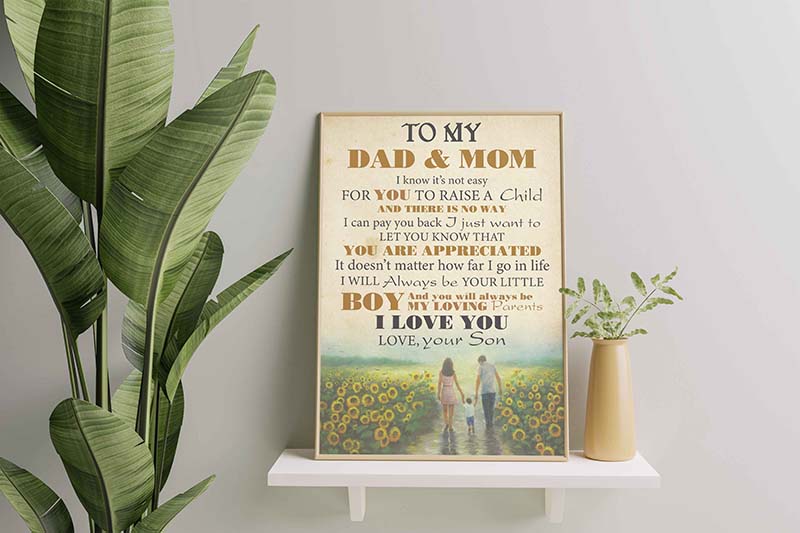 Skitongifts Wall Decoration, Home Decor, Decoration Room To My Dad And Mom I Known It'S Not Easy For You To Raise A Child-TT1511