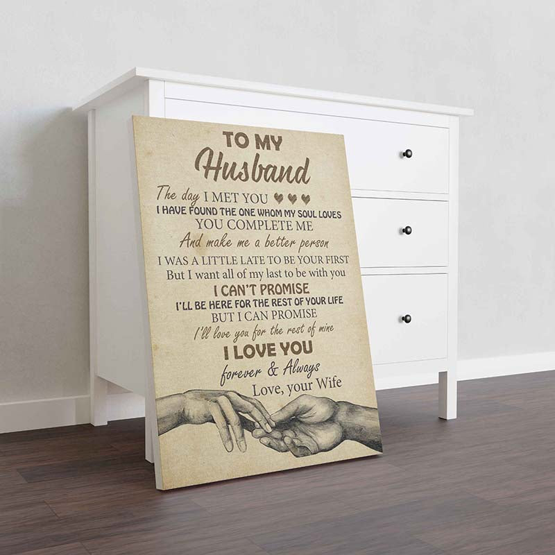 Skitongifts Wall Decoration, Home Decor, Decoration Room To My Husband The Day I Meet You Love, Your Wife-TT1611