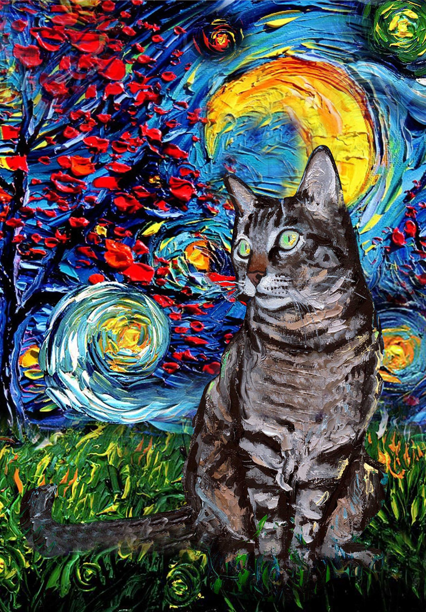 Tortoiseshell Cat Starry Night Style Halloween-TT1008