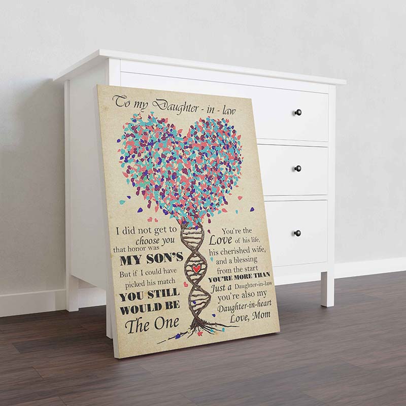 Skitongifts Wall Decoration, Home Decor, Decoration Room Tree To My Daughter In Law I Did Not Get To Choose You That Honor Was My Son TT2512