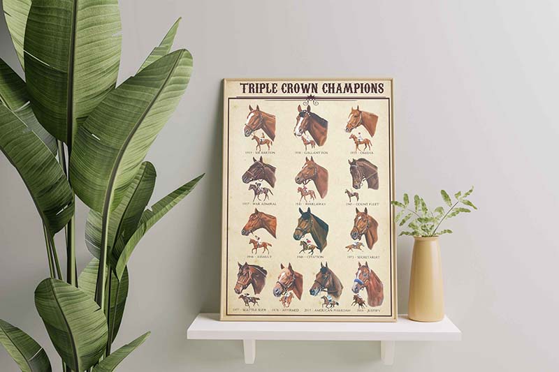 Skitongifts Wall Decoration, Home Decor, Decoration Room Triple Crown Champions Horse-TT2709