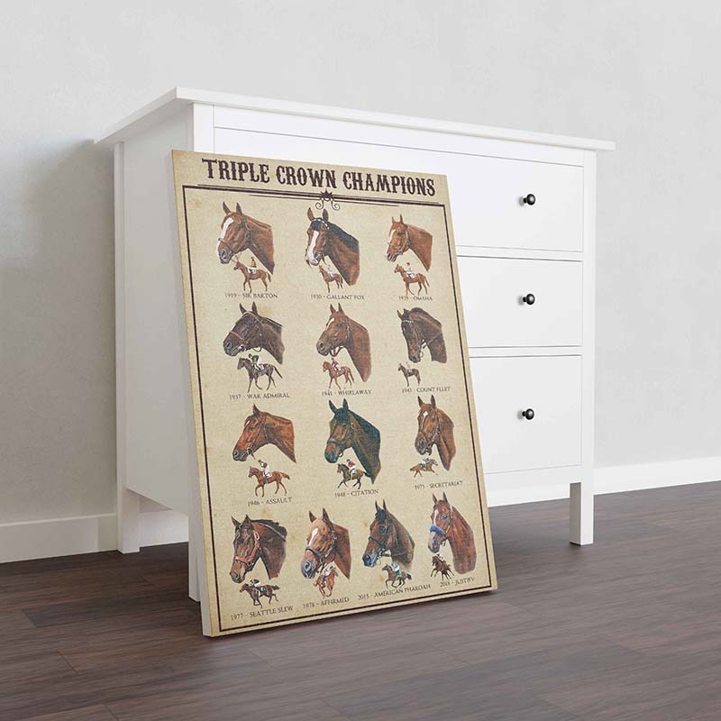 Skitongifts Wall Decoration, Home Decor, Decoration Room Triple Crown Champions Horse-TT2709