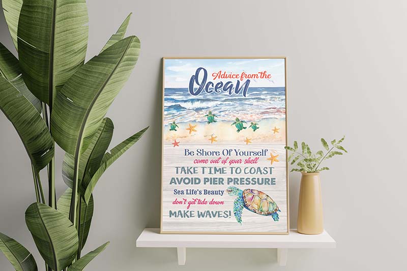 Skitongifts Wall Decoration, Home Decor, Decoration Room Turtle - Advice from The Ocean-HH0107