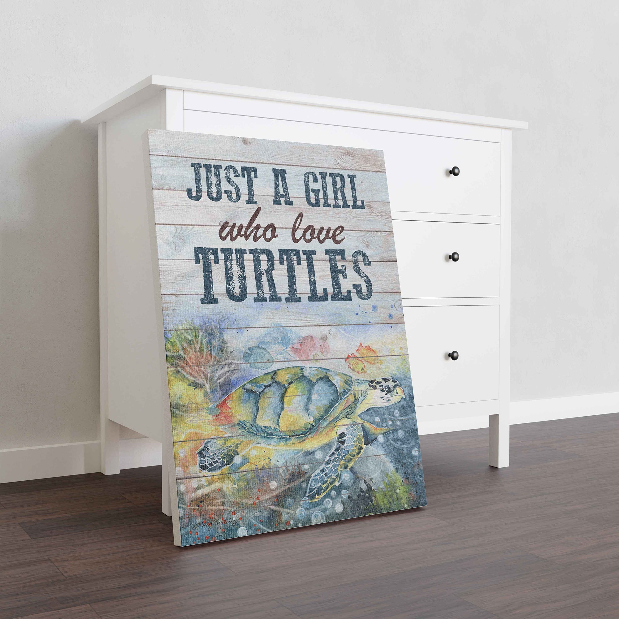 Skitongifts Wall Decoration, Home Decor, Decoration Room Turtle Just A Girl, Who Loves Turtles For Pet-TT1901